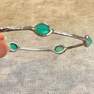 Ippolita "Rock Candy" 5-Stone Sterling Silver bangle bracelet, $595, aqua green